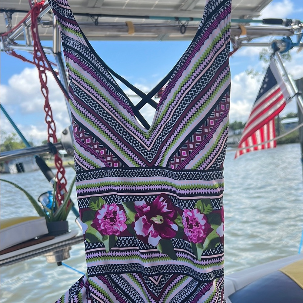 Floral Striped One-Piece Swimsuit